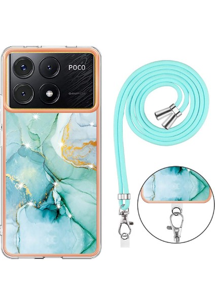 Xiaomi Poco X6 Pro Mermer Crossbody Kordon Askısı Tampon Yumuşak (Yurt Dışından)