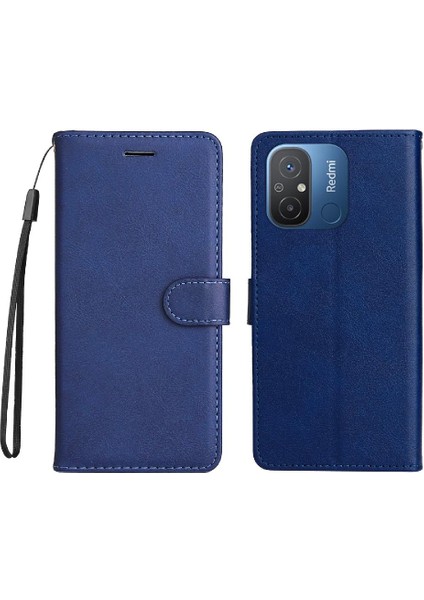 Kart Yuvası Iş ile Xiaomi Redmi 12C Klasik Düz Renk Için Flip Case (Yurt Dışından)