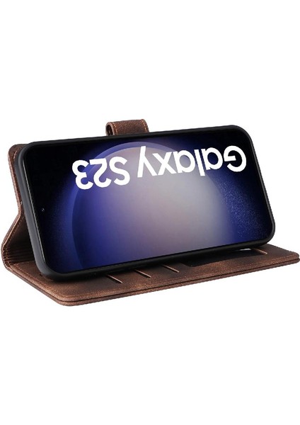 Samsung Galaxy S23 Flip Kapak Için Flip Case Basit Iş Deri Kılıf (Yurt Dışından)