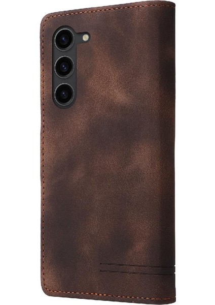 Samsung Galaxy S23 Flip Kapak Için Flip Case Basit Iş Deri Kılıf (Yurt Dışından)