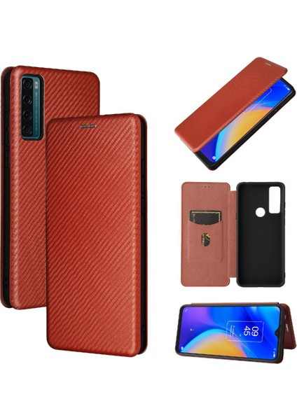 Tcl 20SE Tam Koruma Kartı Ekleme Deri Folio Flip Case Için Kılıf (Yurt Dışından)