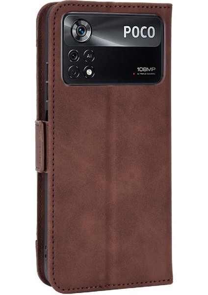 Xiaomi Poco X4 Pro 5g Için Kılıf Ayarlanabilir Ayrılabilir Kart Tutucu Manyetik Kapatma Deri Cüzdan Kapak (Yurt Dışından)