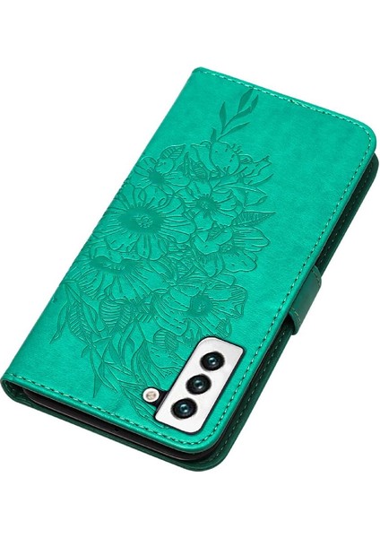 Samsung Galaxy S22 5g Kabartma Kelebek Premium Deri Flip Case (Yurt Dışından)