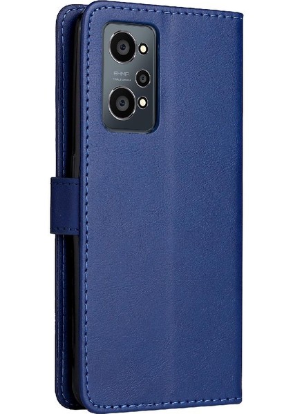 Realme Gt Neo2 Yüksek Kaliteli Deri Klasik Düz Renk Için Flip Case (Yurt Dışından)