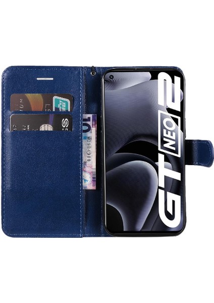 Realme Gt Neo2 Yüksek Kaliteli Deri Klasik Düz Renk Için Flip Case (Yurt Dışından)