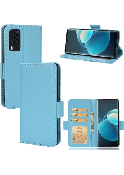 Vivo X60 Pro Pu Deri Kart Yuvaları Için Kılıf Tutucu Manyetik Cüzdan Yan (Yurt Dışından)