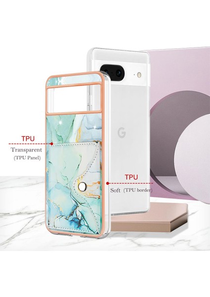 Google Piksel 8 Kart Yuvaları Için Kılıf Mermer Yumuşak Tpu Tampon Ince Cüzdan (Yurt Dışından) modelleri