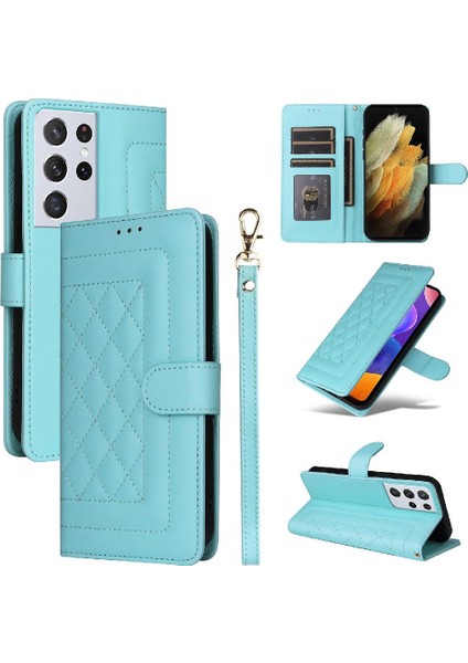 Samsung Galaxy S21 Ultra Darbeye Deri Kılıf Için Flip Case Basit (Yurt Dışından)