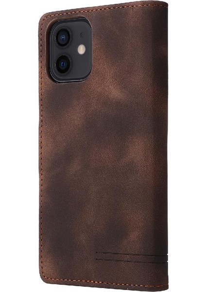 Iphone 12 Için Flip Case Basit Iş Cüzdan Deri Kılıf Darbeye (Yurt Dışından)