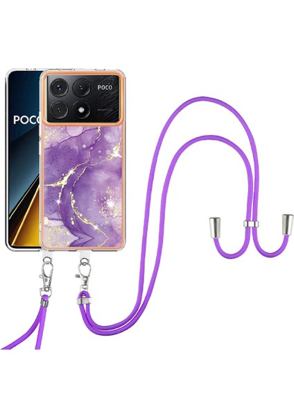 Xiaomi Poco X6 Pro Mermer Crossbody Kordon Askısı Tampon Yumuşak (Yurt Dışından)
