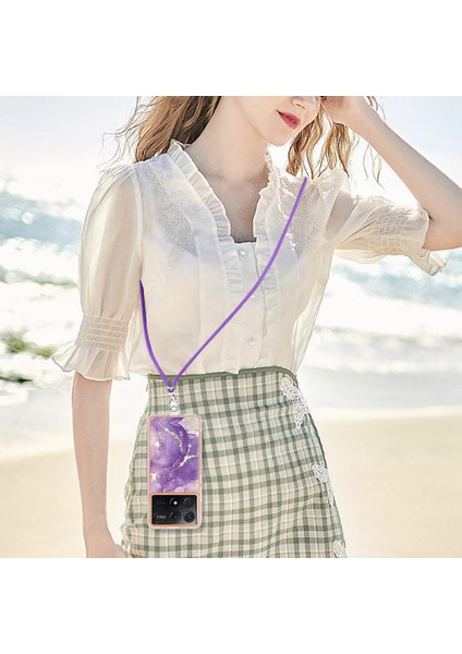 Xiaomi Poco X6 Pro Mermer Crossbody Kordon Askısı Tampon Yumuşak (Yurt Dışından)