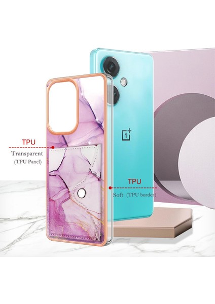 Oneplus Nord Ce 3 Mermer Yumuşak Tpu Tampon Ince Cüzdan Kart Yuvaları Için Kılıf (Yurt Dışından)