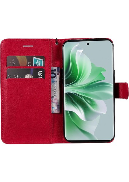 Kart Yuvası Klasik Düz Renk Yüksek Kılıf ile Oppo Oppo 11 5g Için Flip Case (Yurt Dışından)