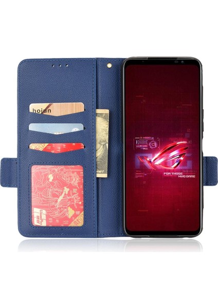 Asus Rog Telefon 6 Için Kılıf Yan Toka Pu Deri Kart Yuvaları Tutucu Cüzdan (Yurt Dışından)