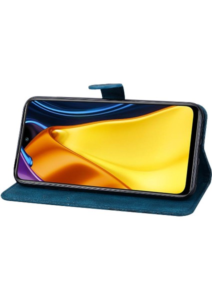 Xiaomi Poco M3 Pro Büyük Kelebek Kickstand Koruyucu Deri Kılıf (Yurt Dışından)