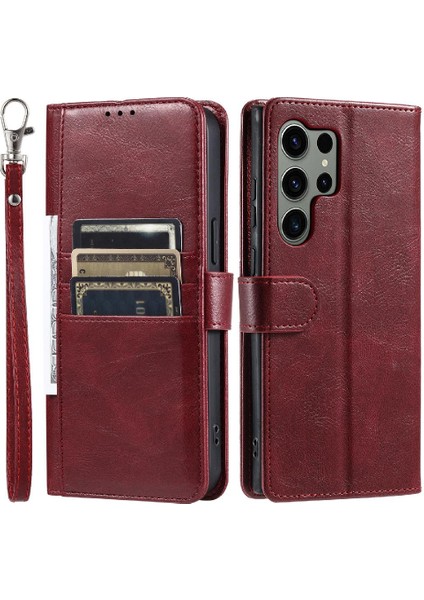 Samsung Galaxy S24 Için Flip Case Ultra Kickstand 6 Kart Yuvaları Cüzdan Pu (Yurt Dışından)