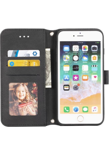 Iphone 8 Için Flip Case Artı Kickstand Darbeye Koruyucu Manyetik Kılıf (Yurt Dışından)