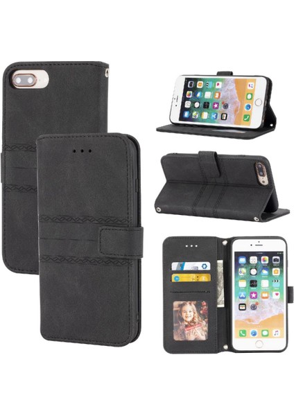 Iphone 8 Için Flip Case Artı Kickstand Darbeye Koruyucu Manyetik Kılıf (Yurt Dışından)