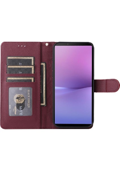 Sony Xperia 10 V Flip Kapak Için Flip Case Basit Iş Cüzdan Deri (Yurt Dışından)