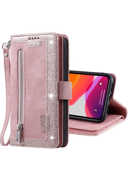 Iphone 11 Için Flip Case Pu Deri Kickstand Kordon Cüzdan 9 Kart Yuvaları (Yurt Dışından)