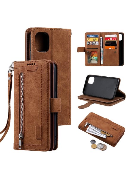 Iphone 15 Için Flip Case Pro Max 9 Kart Yuvaları Pu Deri Kickstand Cüzdan (Yurt Dışından)