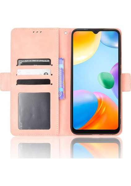 Mellow Shop Xiaomi Redmi 10C Için Kılıf Ayarlanabilir Ayrılabilir Kart Tutucu Manyetik Kapatma Deri Cüzdan Kapak (Yurt Dışından)