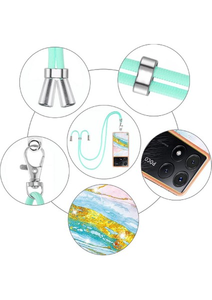 Xiaomi Poco X6 Pro Mermer Crossbody Kordon Askısı Tampon Yumuşak (Yurt Dışından)