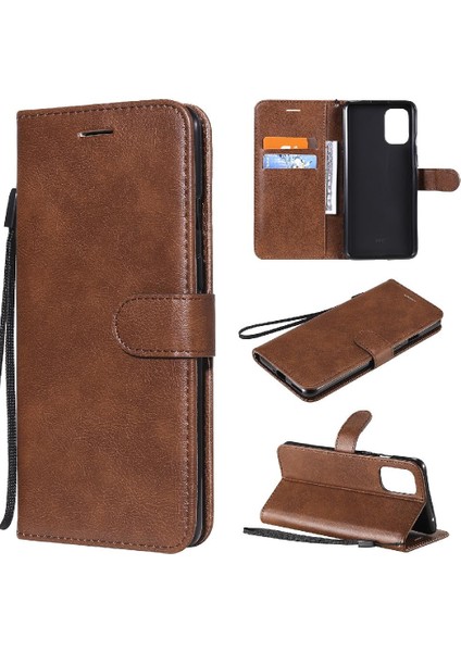Oneplus 8t Için Flip Case Kart Yuvası ile Yüksek Kaliteli Deri Klasik Katı (Yurt Dışından)