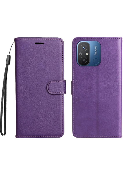 Xiaomi Redmi Için Flip Case 11A 4g Klasik Düz Renk Iş Cüzdan Kılıf (Yurt Dışından)