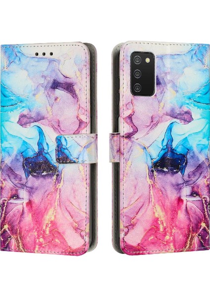 Samsung Galaxy A03S Cüzdan Durumda Boyalı Mermer Darbeye Çevir (Yurt Dışından)