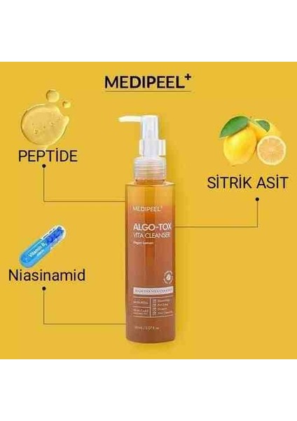 Medi-Peel Algo-Tox Vita Cleanser, 150 Ml(Vitamin Kompleksi Içeren Derin Temizleme Jeli)