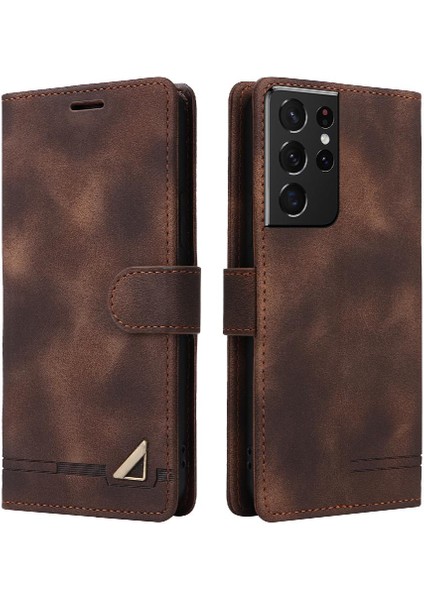 Samsung Galaxy S21 Için Flip Case Ultra Darbeye Deri Kılıf Kapak Çevirin (Yurt Dışından)