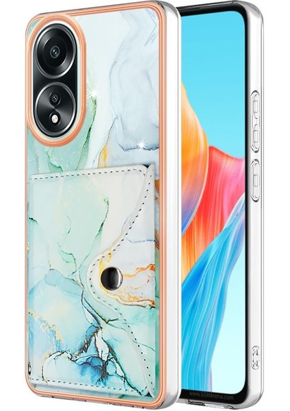 Oppo A58 4g Kart Yuvaları Için Kılıf Mermer Yumuşak Tpu Tampon Ince Cüzdan (Yurt Dışından)