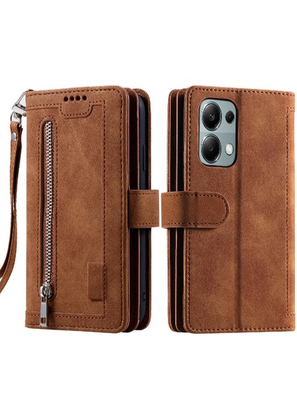 Xiaomi Redmi Not Için Flip Case 13 Pro 4g Kordon 9 Kart Yuvaları Pu Deri (Yurt Dışından)