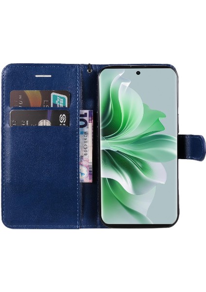 Kart Yuvası Klasik Düz Renk Yüksek Kılıf ile Oppo Oppo 11 5g Için Flip Case (Yurt Dışından)