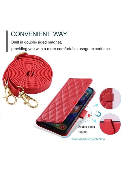 Xiaomi Redmi Note 12 Pro 5g Kılıf Için Cüzdan Kapaklı Çapraz Askılı Boyun Askısı Tasarımı (Yurt Dışından)