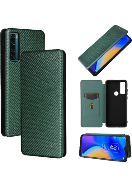 Tcl 20SE Tam Koruma Kartı Ekleme Deri Folio Flip Case Için Kılıf (Yurt Dışından)