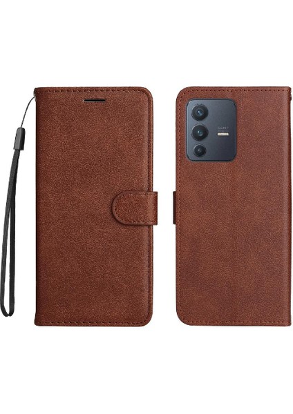 Vivo V23 Için Flip Case 5G/S12 Kart Yuvası ile Yüksek Kaliteli Deri Klasik (Yurt Dışından)