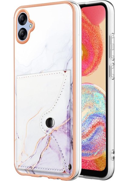 Samsung Galaxy A04E Mermer Ince Cüzdan Yumuşak Tpu Tampon Kart Yuvaları (Yurt Dışından)