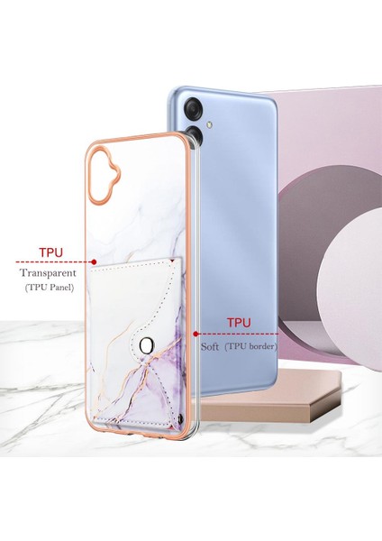 Samsung Galaxy A04E Mermer Ince Cüzdan Yumuşak Tpu Tampon Kart Yuvaları (Yurt Dışından) fiyatları