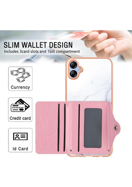 Samsung Galaxy A04E Mermer Ince Cüzdan Yumuşak Tpu Tampon Kart Yuvaları (Yurt Dışından) modelleri