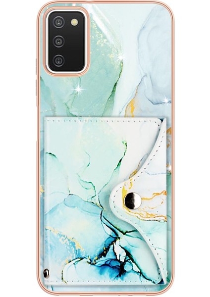 Samsung Galaxy A03S Mermer Ince Cüzdan Kart Yuvaları Yumuşak Tpu Tampon (Yurt Dışından)