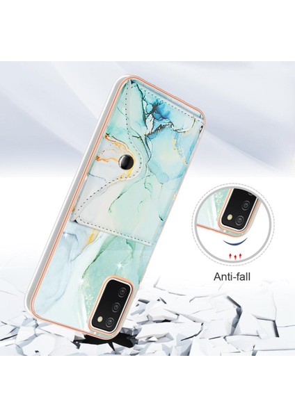 Samsung Galaxy A03S Mermer Ince Cüzdan Kart Yuvaları Yumuşak Tpu Tampon (Yurt Dışından)