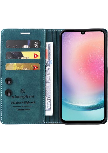 Samsung Galaxy A24 4g Için Flip Case Basit Iş Darbeye Deri (Yurt Dışından)