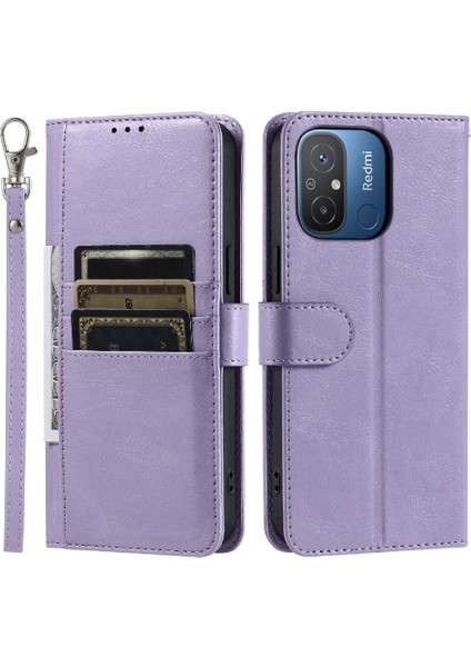 Xiaomi Redmi 12C 6 Kart Yuvaları Cüzdan Pu Deri Kickstand Için Flip Case (Yurt Dışından)