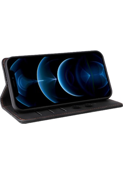 Iphone 12 Için Flip Case Pro Max Cüzdan Darbeye Kapak Kapak Basit Kılıf (Yurt Dışından)
