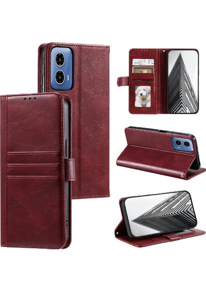 Motorola Moto G54 5g Kickstand Pu Deri 6 Kart Yuvaları Için Flip Case (Yurt Dışından)