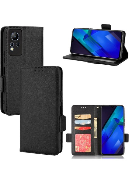 Infinix Not 12 Için Kılıf Cüzdan Pu Deri Manyetik Kart Yuvaları Tutucu Yan (Yurt Dışından)