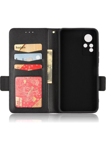 Infinix Not 12 Için Kılıf Cüzdan Pu Deri Manyetik Kart Yuvaları Tutucu Yan (Yurt Dışından)