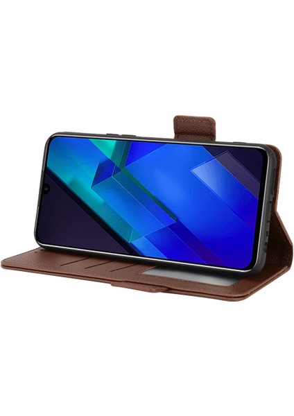 Infinix Not 12 Için Kılıf Cüzdan Pu Deri Manyetik Kart Yuvaları Tutucu Yan (Yurt Dışından)